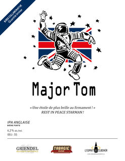 La Major Tom, une IPA anglaise au seigle est de retour sur les tablettes!